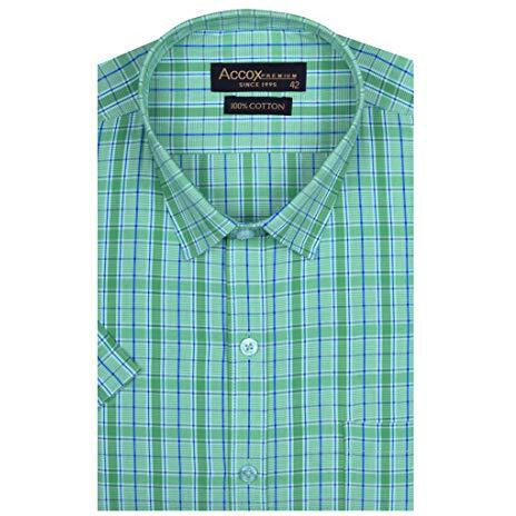 Accox Men's Half Sleeves Formal Regular Fit Cotton Check Shirt(Multi,Gc297_42)