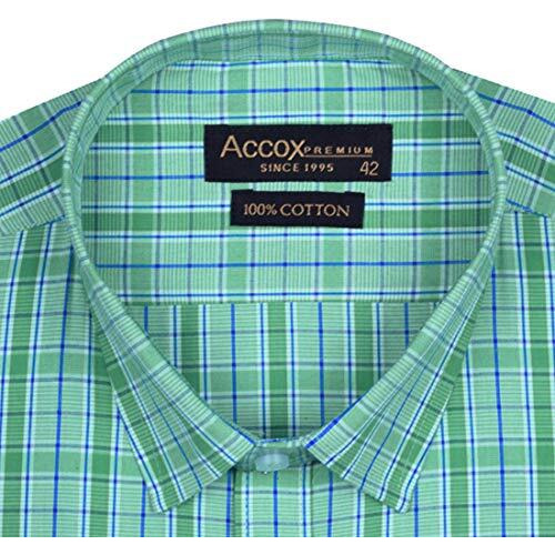 Accox Men's Half Sleeves Formal Regular Fit Cotton Check Shirt(Multi,Gc297_42)