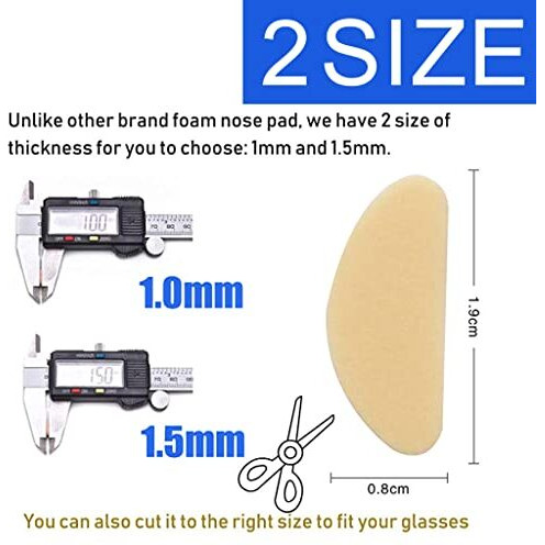 Maycreate 40 Pairs Eyeglasses Nose Pads Glasses Adhesive Eva Sponge Anti-Slip Nosepads For Eyeglass D-Shape Eyeglasses Nose Pad, Size Of 1.9 X 0.9Cm,1.5Mm In Thickness