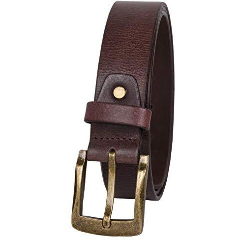 Urban Forest Textured Brown Casual Leather Belt For Men With Antique Gold Buckle