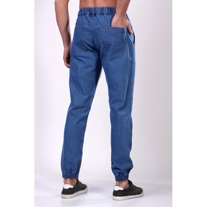 London Hills Jogger Jeans For Men || Men Jogger Jeans || Stylish Jogger Jeans For Men || Men Jogger Jeans Regular Fit Mid Rise (Light Blue), 34