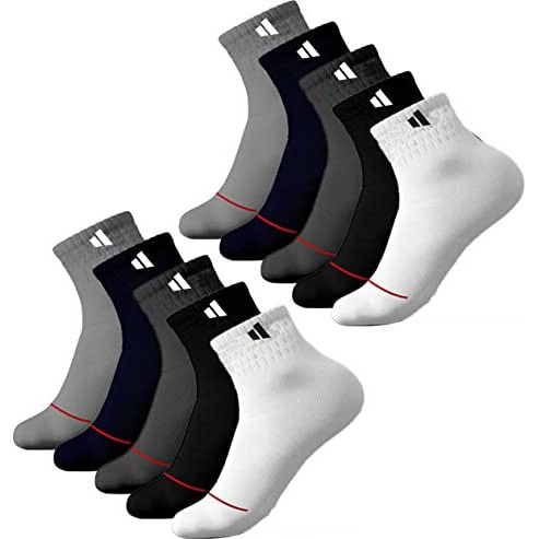 Sjeware Unisex Polyester Men And Women Solid Ankle Length Socks Free Size Multicolors (Pack Of 10)