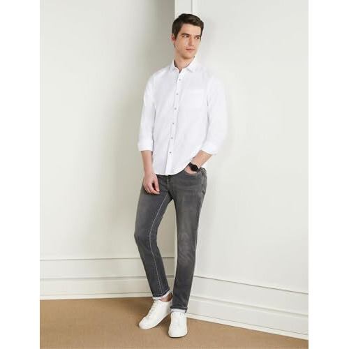 Symbol Premium Men's Slim Fit Stretchable Mid Rise Jeans | Casual Denim | Cotton Stretch | Fashion Shades Of Black & Blue (Available In Plus Size) (Mid-Grey_32)