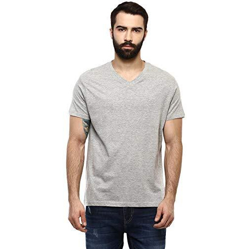 Aventura Outfitters Premium Pure Cotton V-Neck Regular Fit Tshirts For Men - (Pack Of 4) (Ao35-5Xl_Black, Grey Melange, Rio Red & Mehndi Green)