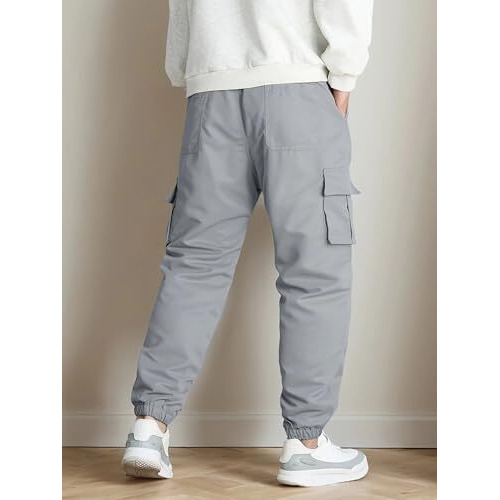 Poshax Cotton Cargo Pants For Men | Cargos For Men (Cargo 123 Light Grey-M)
