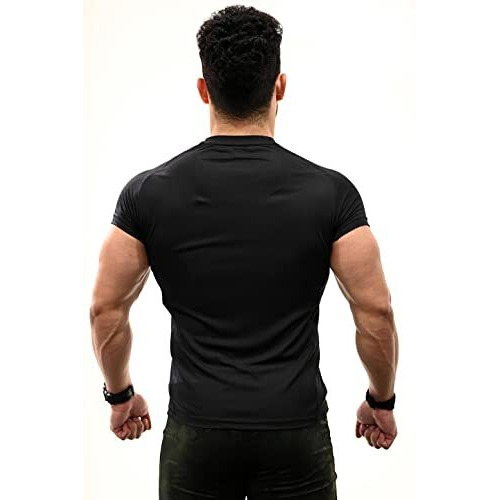 Fuaark Men's Round Neck Slim Fit Gym & Active Wear Sports T-Shirt For Workout & Casual Wear (Black, Small)