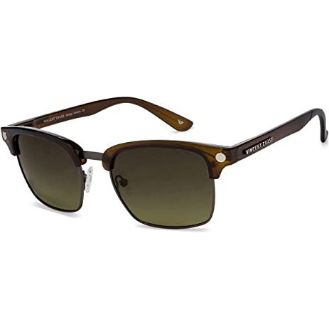 Vincent Chase Eyewear By Lenskart|Full Rim Round Branded Latest And Stylish Sunglasses|Polarized And 100% Uv Protected|For Men & Women|X-Large|Vc S10681/P, Brown