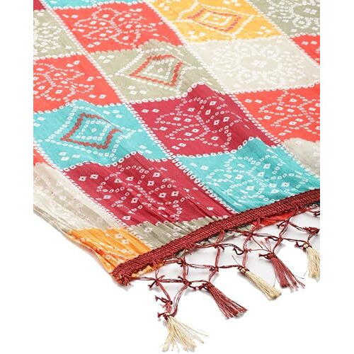 Weavers Villa Cotton Woven Printed Dupatta For Men (Multicolor), 2.20 Mtrs