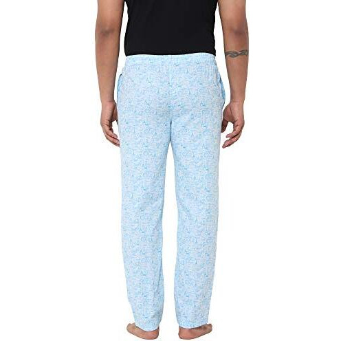Urban Scottish Men's Lounge Pants 100% Cotton Night Pant Comfortable Leisure-Wear Lower With An Elastic Waist-Band And Regular Fit Mid Rise Track Pants, Machine Washable Stay At Home-Uspj2121-L, Blue