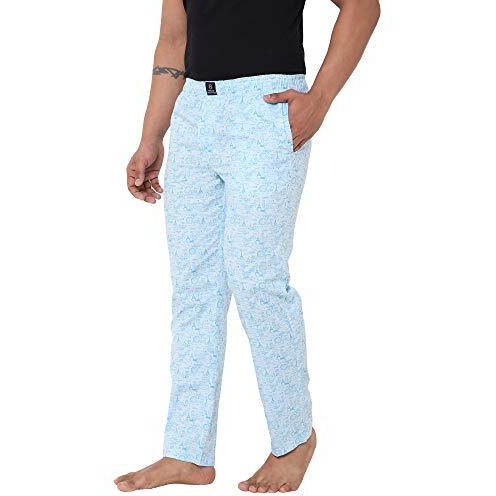 Urban Scottish Men's Lounge Pants 100% Cotton Night Pant Comfortable Leisure-Wear Lower With An Elastic Waist-Band And Regular Fit Mid Rise Track Pants, Machine Washable Stay At Home-Uspj2121-L, Blue