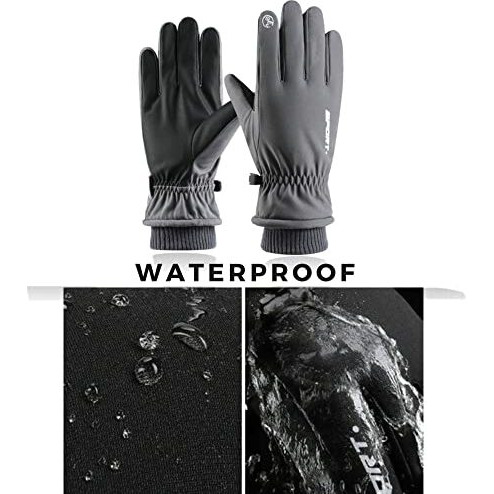 Fabseasons Unisex Warm Winter Gloves, Water Resistant, Mobile Touchscreen Enabled, Windproof For Hiking, Driving, Running & Outdoors, Nylon