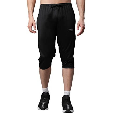 Mack Jonney Dryfit Lycra Solid Multicolor 3/4Th Capri For Men (Pack Of 2)-Dryfit_D13_Blk_Blu_02-M
