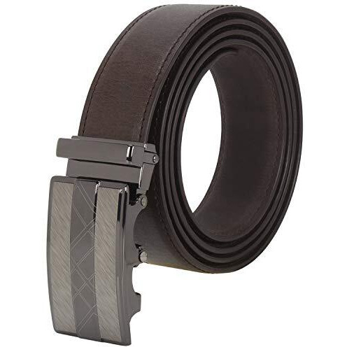 Labnoft Mens Pu Leather Auto Lock Belt (Brown)