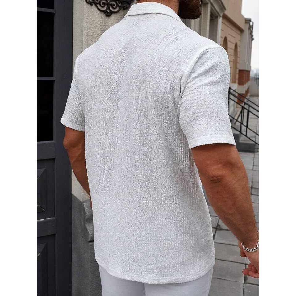 Miramichi Men's Regular Fit Cotton Blend Shirts | Half Sleeve Solid Pattern | Casual Wear For Everyday Style (3Xl, White)