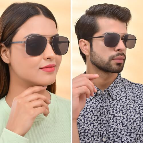 Royal Son Retro Square Latest Black Sunglasses For Men Women (Polarized Unisex Aviator Goggles)