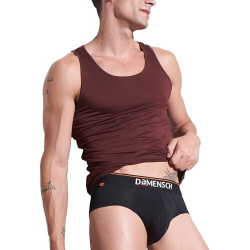 Damensch Men's Deo-Cotton Deodorizing Brief- Pack Of 1- Sweet Black- Large