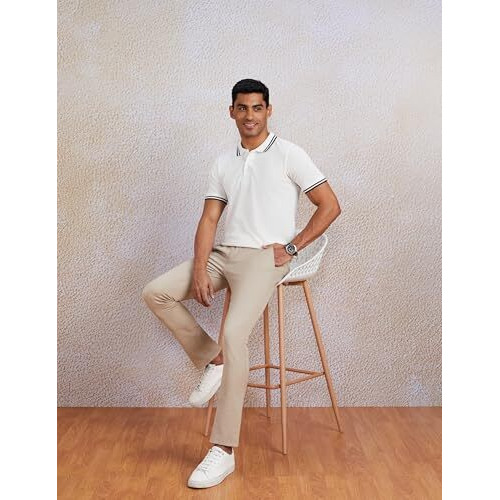 Amazon Brand - Symbol Men's Cotton Rich Polo T Shirt | Classic Collar Tshirts | Half Sleeves | Plain - Regular Fit (White_Xl)