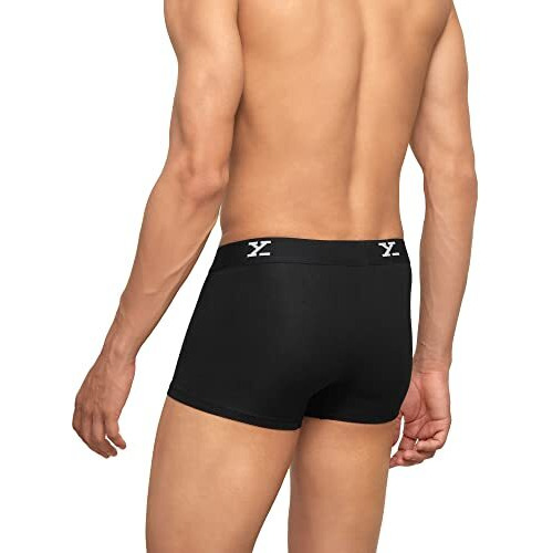 Xyxx Men's Underwear Ace Intellisoft Antimicrobial Micro Modal Trunk Pack Of 2 (BlackBlack L)