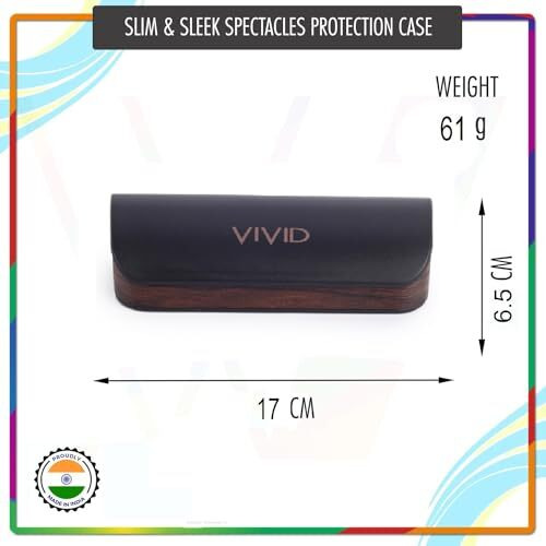 Vivid Vision Unisex Adult Lightweight Eyewear Specs Case Cover | Protect Eye Glasses | Abs | Plastic | Spectacles | Cases | Ap-276 | Black-Brown