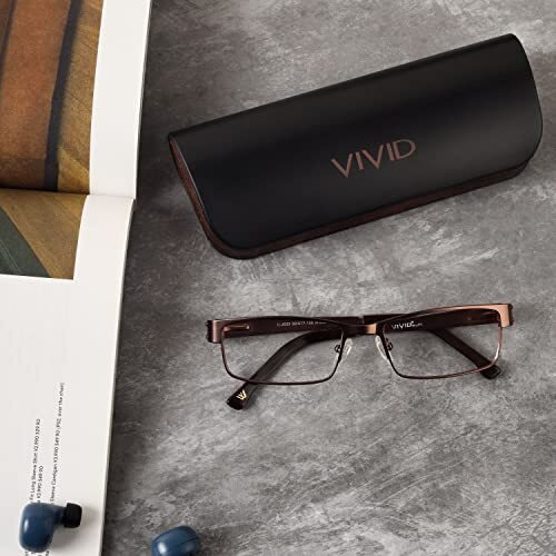 Vivid Vision Unisex Adult Lightweight Eyewear Specs Case Cover | Protect Eye Glasses | Abs | Plastic | Spectacles | Cases | Ap-276 | Black-Brown