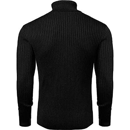 Northwind Men's High Turtle Neck Cotton T-Shirt (Black, Large)