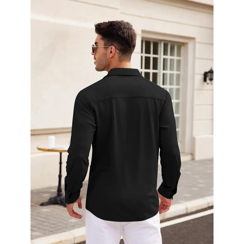 Be Active Men's Formal Full Sleeves Solid Shirt || Formal Shirts For Men || Men Formal Shirt Regular Fit || Formal Attire Men (Rf0005_2_M) Black