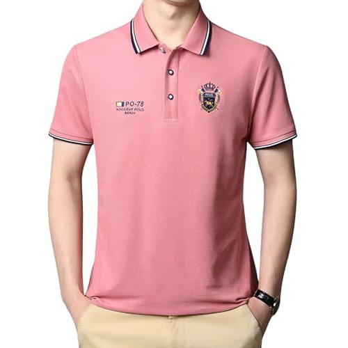 Lymio Men T-Shirt || T-Shirt For Men || Polo T Shirt || T-Shirt (Polo-64-L) Pink