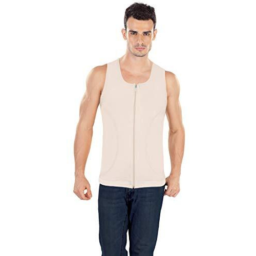 Dermawear Men Zenrik-G Gynaecomastia Shapewear Vest For Chest And Abdomen (Cream, Large)