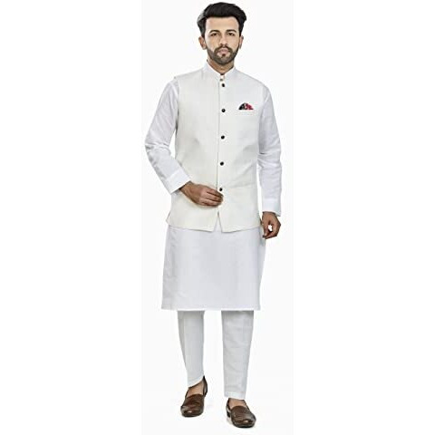Be Active Men's Solid Regular Rfkt-Col (Rfkt0001-16 (White)-L