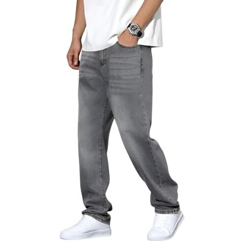 Ben Martin Grey Men Jeans || Men Jeans Pants || Baggy Jeans For Men || Loose Fit Jeans For Men, 32