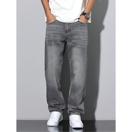 Ben Martin Grey Men Jeans || Men Jeans Pants || Baggy Jeans For Men || Loose Fit Jeans For Men, 32