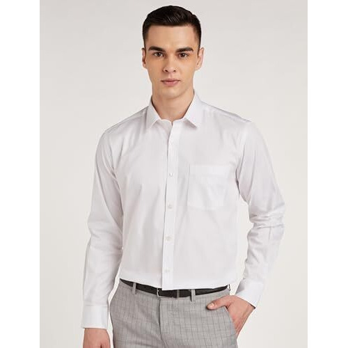 Amazon Brand - Symbol Men's Solid Regular Fit Shirt Pack Of 2 (Ss20-Sym-Fs-01_Epp-1B_White 40)