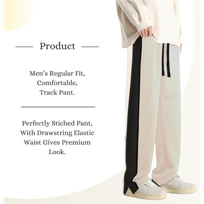 Vimal Jonney Trouser Pant For Men | Track Pant For Men Loose Fit | Sports Track Pant For Men | Track Pant Men | Men Stylish Track Pant-Vimal640464 Off White
