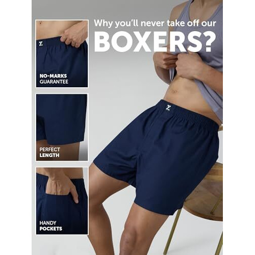 Xyxx Men Combed Cotton Innerboxers, Regular Fit, Solid, Pack Of 1, Xybox93M, Midnight Blue, M