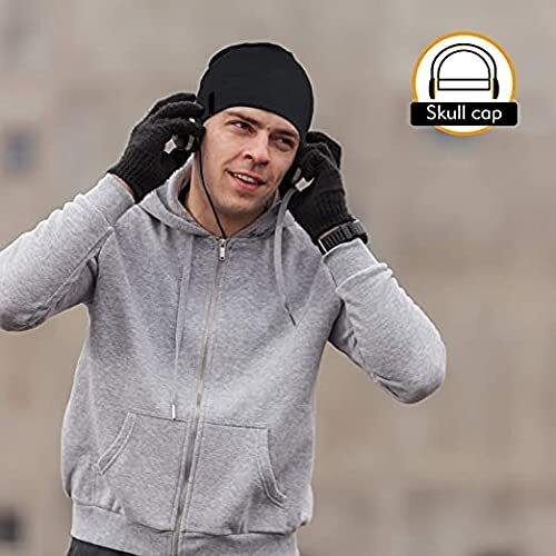 Huntsmans Era Multipurpose Cotton Poly Blend Skull Cap For Men/Helmet Cap/Outdoor Cap/Running Cap(Pack Of 3) (Black Dark Grey And Light (3Qty))