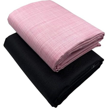 Jhabak's Untitched Shirt And Trouser Fabric- Cotton Blend Material- 2.25M Shirt Cloth- 1.20M Pant Piece (Baby Pink)