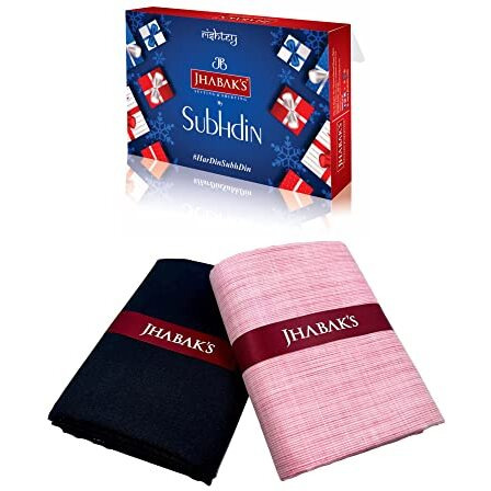 Jhabak's Untitched Shirt And Trouser Fabric- Cotton Blend Material- 2.25M Shirt Cloth- 1.20M Pant Piece (Baby Pink)