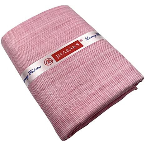 Jhabak's Untitched Shirt And Trouser Fabric- Cotton Blend Material- 2.25M Shirt Cloth- 1.20M Pant Piece (Baby Pink)