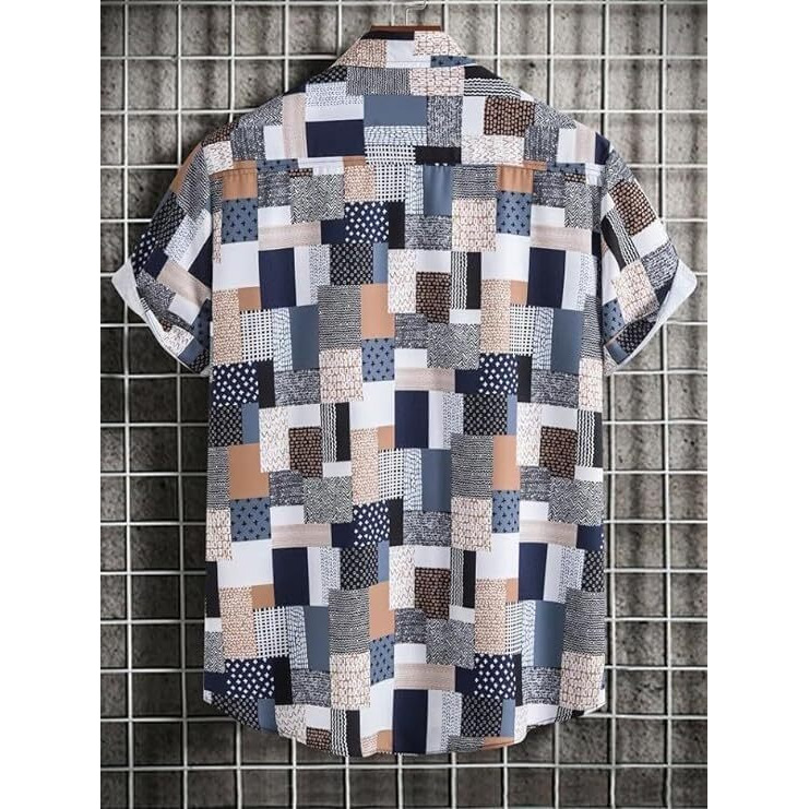 Funky Rich Regular Fit Shirt For Men | Half Sleeve Lycra Shirt | Casual Shirt For Men | Trendy Printed Shirt Design | Lycra Fabric Shirt | Casual Wear For Men (In, Alpha, Xl, Regular, 21)
