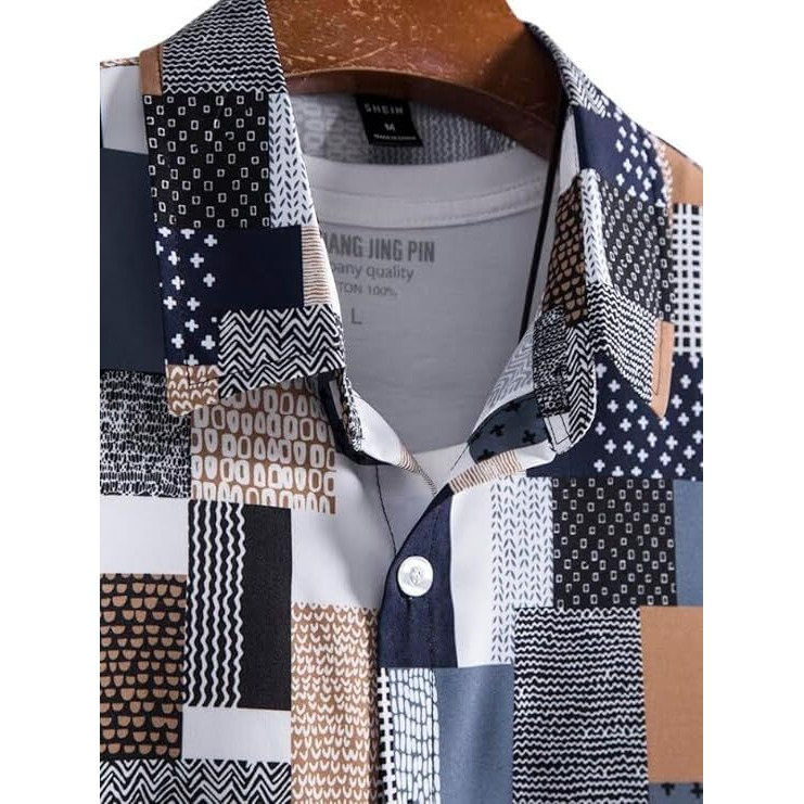 Funky Rich Regular Fit Shirt For Men | Half Sleeve Lycra Shirt | Casual Shirt For Men | Trendy Printed Shirt Design | Lycra Fabric Shirt | Casual Wear For Men (In, Alpha, Xl, Regular, 21)