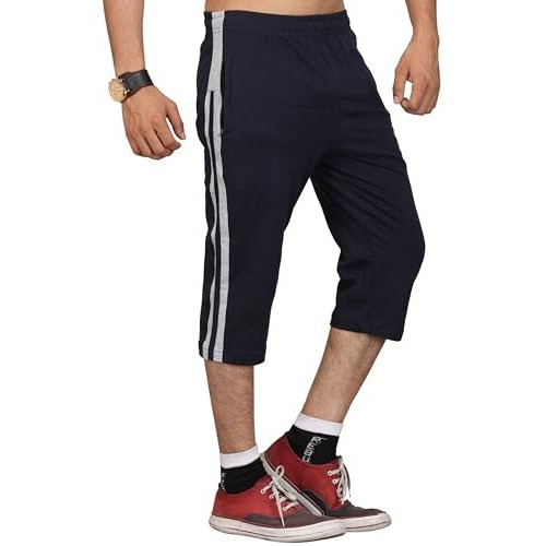 Vego Mens Cotton Three By Fourth, 3/4, Capri, Three Quarter Navy - Regular, 4Xl