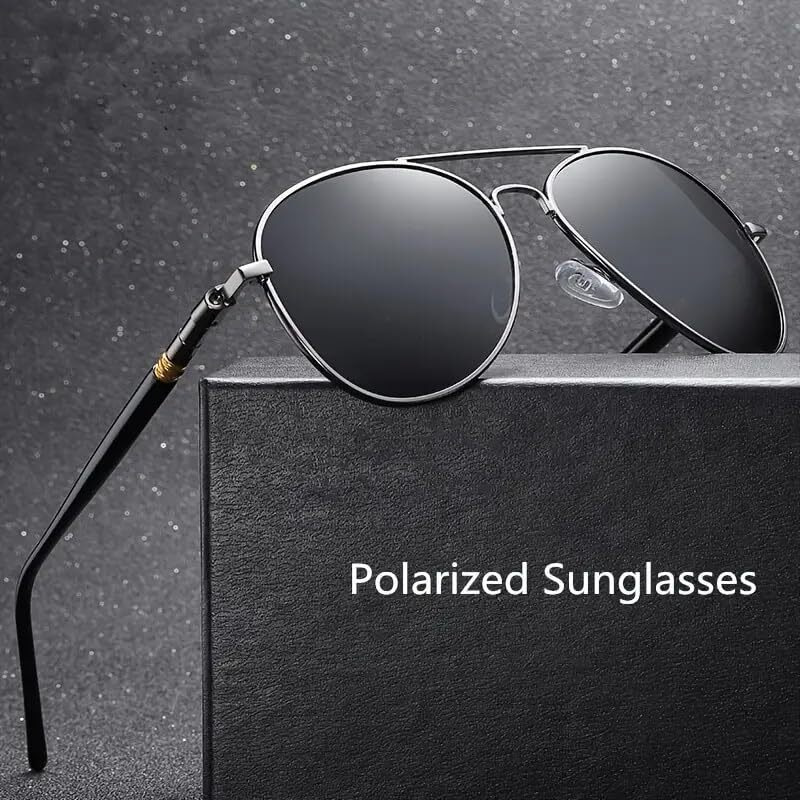 Thedarker Classic Aviator Sunglasses For Men Women Driving Sun Glasses Polarized Lens Uv Blocking Italic Black