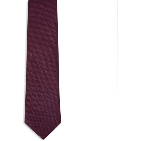 Bureaucrat Mens Plaid Micro Self Silk Woven Microfiber Elegant Classy Colored Formal Necktie For Men(Checkered Maroon)