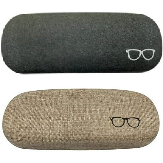 At Tech Hard Metal Cover Cases Box For Eyewear, Glasses, Chasma & Spectacles. (Qty.- 2 Pcs.) (Black & Brown)