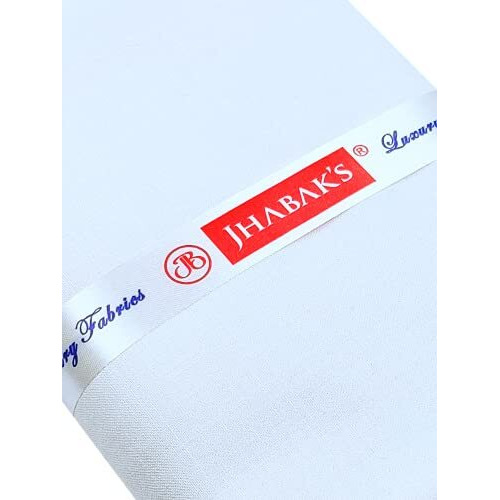 Jhabak's Premium Unstitched Shirt Fabric For Men Cotton Blend Material 2.25M Shirt Piece Cloth (White, Free Size)