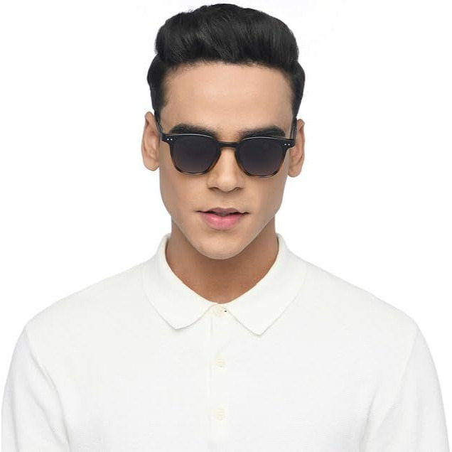 Vincent Chase Eyewear By Lenskart | Tortoise Grey Full Oval | Classics | Polarized And 100% Uv Protected Sunglasses | Men & Women | Large | Vc S16750, Black