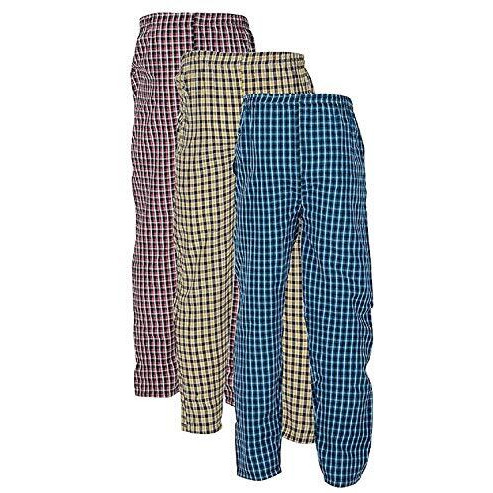 Digital Shopee Men's Cotton Checkered Pajama Lower Pant (Color-Multicolor) Pack Of 3 Size-X-Large