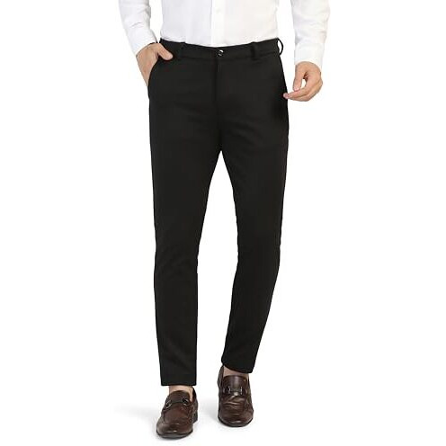 Toplot Men's Regular Fit Causal Trouser || Pant For Men || Trouser For Men || Chinos For Men (Formal-Pant-5207-Black-32)
