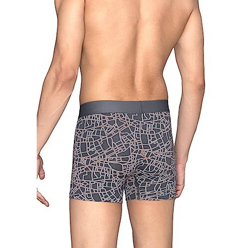 Xyxx Men's Modal Printed (Pack Of 2) R63_Trunk_01_2_3_Skyline Blue+Map Grey_M