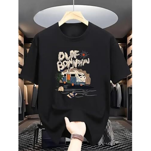 Lymio Men T-Shirt || Regular Fit T-Shirt For Men || Printed T Shirt || T-Shirt (T-47-M) Black